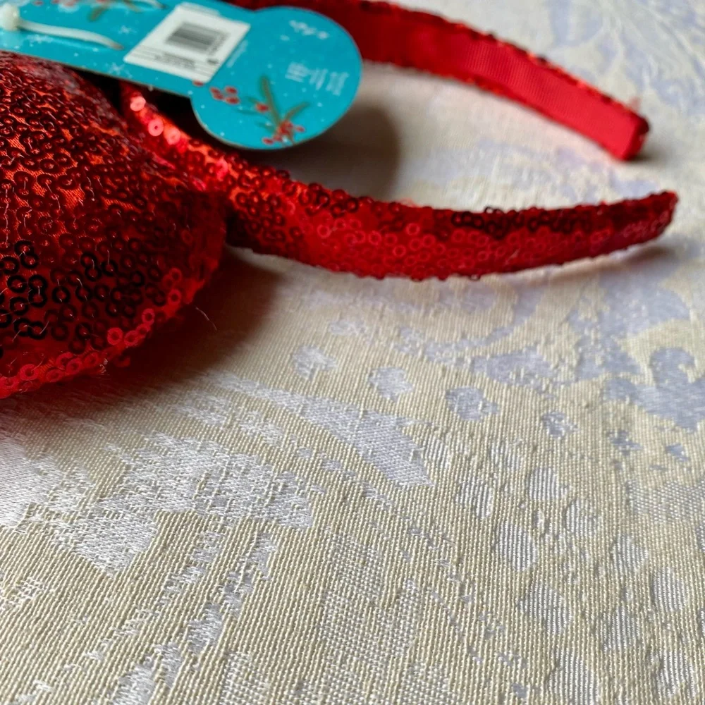 Disney Minnie Mouse Ears Holiday Headband New